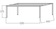 Changing room bench A7520 - width 1200 mm - 2