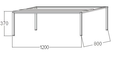 Changing room bench A7520 - width 1200 mm - 2