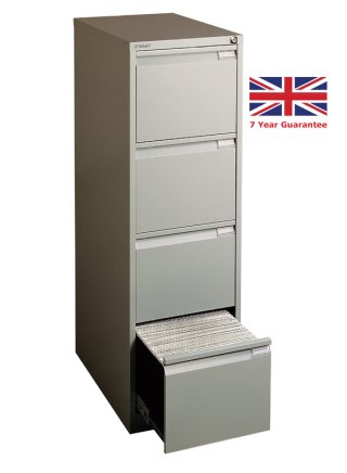 File cabinet A4 metal four drawers Bisley BS4E/FLS - set with dividers - 4