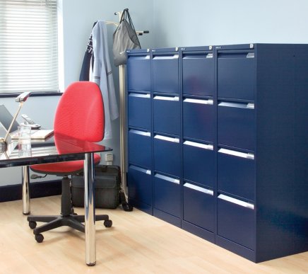 File cabinet A4 metal four drawers Bisley BS4E/FLS - set with dividers - 9