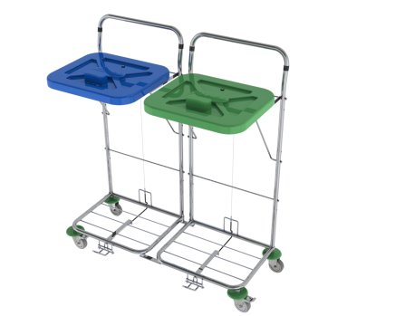 Waste and laundry sorting trolley VAKO 120C/2N - 1