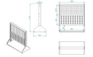 Perforated stand PSZ 21 A S1 double-sided for 4 panels - 5