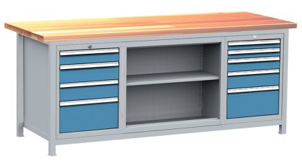 Workshop table with containers, set DPJ 204 - 1