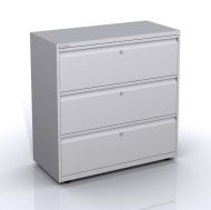 Three-drawer metal filing cabinet SYCI10/30/0/3 - 1