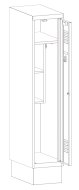 Metal wardrobe with reduced height MSum 410S width 400 mm - 3