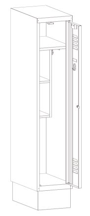 Metal wardrobe with reduced height MSum 410S width 400 mm - 3