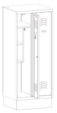 Metal wardrobe with reduced height MSum 320S width 600 mm - 3