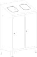 Double waste bin for sorted waste MPO 02k - 2