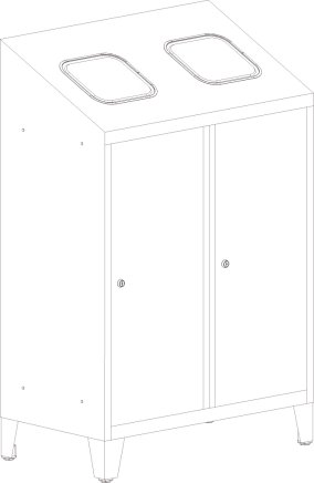 Double waste bin for sorted waste MPO 02k - 2