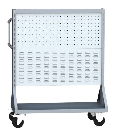 Perforated stand PSZ 21 B S1 double-sided on wheels for 4 panels - 1
