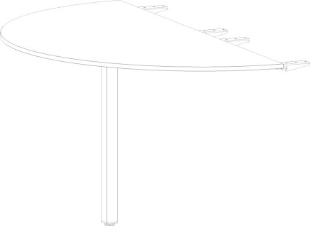 Semi-circular connector for Stb Comfort tables 600 mm deep - 1