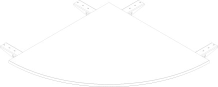 Square connector for Stb Comfort tables 600 mm deep - 1