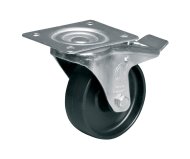 Polypropylene wheel, diameter 100 mm, swivel with brake - 1