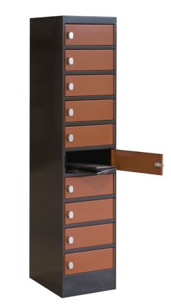 Laptop cabinet SZNL 4110 - 10 compartments with sockets and USB A+C - 7