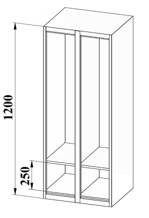 Metal wardrobe with two doors XS62-12 - 3