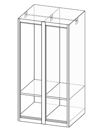 Metal wardrobe with two doors XS62-12 - 4