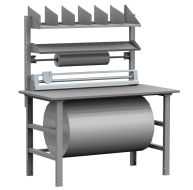 BMS packaging workplace including cutter