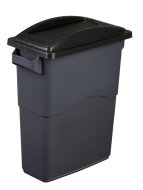 Lid for the EcoSort waste bin with swinging flap - color black - 1