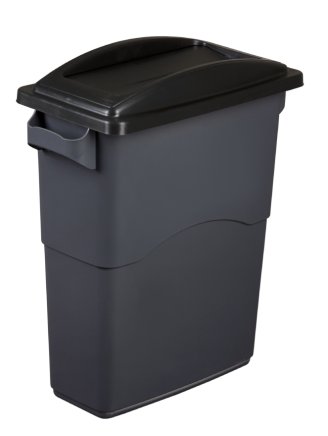 Lid for the EcoSort waste bin with swinging flap - color black - 1