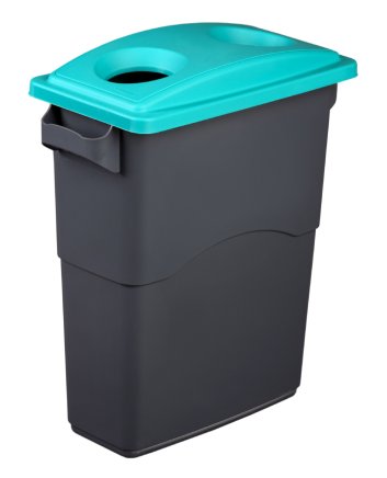EcoSort waste bin lid for plastics - color blue-green - 1