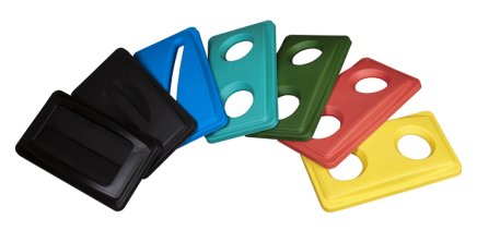 EcoSort waste bin lid for plastic - color red - 2