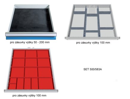 Drawer dividers, set for 3 drawers 500/583A - 1