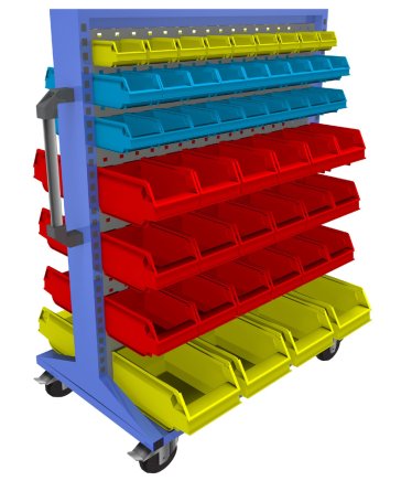 Mobile double-sided panel with equipment PSZ_21_B_VAR_2 - 1