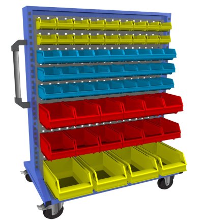 Mobile double-sided panel with equipment PSZ_21_B_VAR_4 - 1