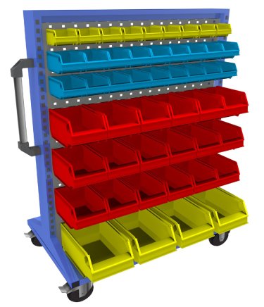 Mobile double-sided panel with equipment PSZ_21_B_VAR_5 - 1