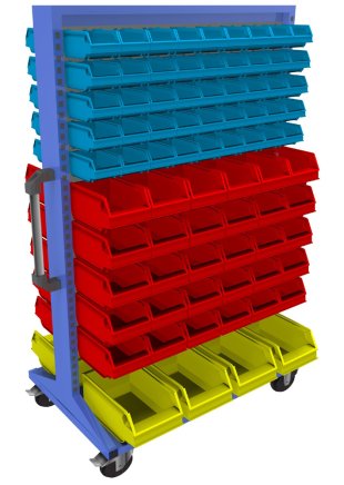 Mobile double-sided panel with equipment PSZ_22_B_VAR_3 - 1