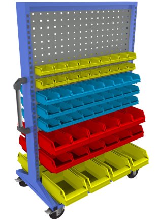 Mobile double-sided panel with equipment PSZ_22_B_VAR_4 - 1