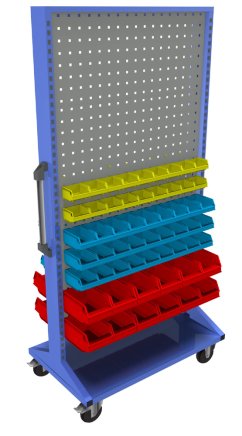 Mobile double-sided panel with equipment PSZ_23_B_VAR_5 - 1