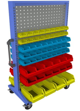 Mobile double-sided panel with equipment PSZ_22_B_VAR_4 - 1