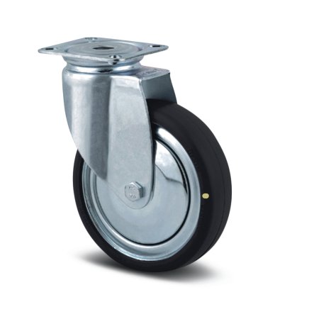 Electrically conductive wheel with a diameter of 100 mm with a mounting plate - 1
