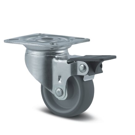 Instrument wheel gray with mounting plate, with brake, center riveted - 1