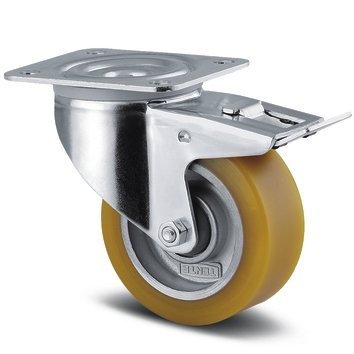 Instrument wheel brown with total brake and mounting plate (4 models) - 1