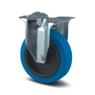 Fixed industrial wheel blue with mounting plate (2 models)