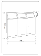 Waste bin for sorted waste FD45 - 3