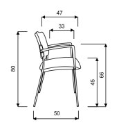 Square plastic conference chair - 2