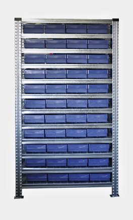 Rack with crates 100 x 230 mm - 44 pcs (4 models) - 1
