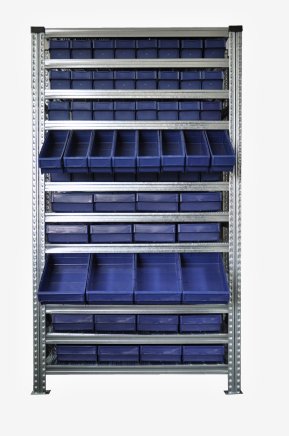 Rack with crates 100 x 230 mm - 24 pcs, 100 x 115 mm - 40 pcs (4 models) - 3
