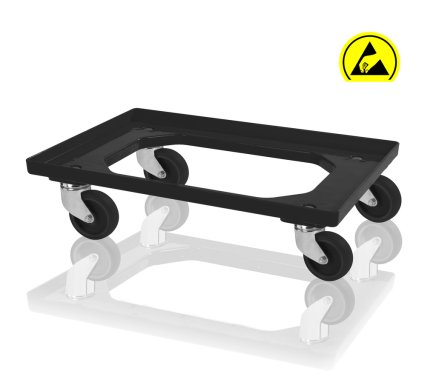ESD chassis for crates - 4 swivel wheels - 1
