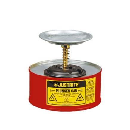Safety container with plunger for liquid dispensing, moistening and cleaning (3 models) - 1