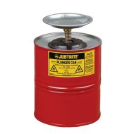 Safety container with a plunger piston for liquid dispensing, moistening and cleaning with a volume of 4 l - 1