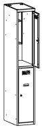 Metal wardrobe with reduced height MSum 312S width 300 mm - 1