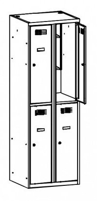 Metal wardrobe with reduced height MSum 422S width 800 mm - 1