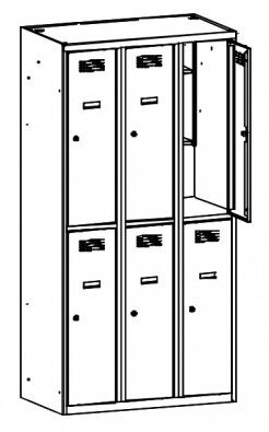 Metal wardrobe with reduced height MSum 432S width 1200 mm - 1
