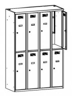 Metal wardrobe with reduced height MSum 342S width 1200 mm - 1