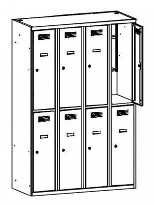 Metal wardrobe with reduced height MSum 342S width 1200 mm - 1