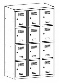 Metal wardrobe with reduced height MSum 334S width 900 mm - 1